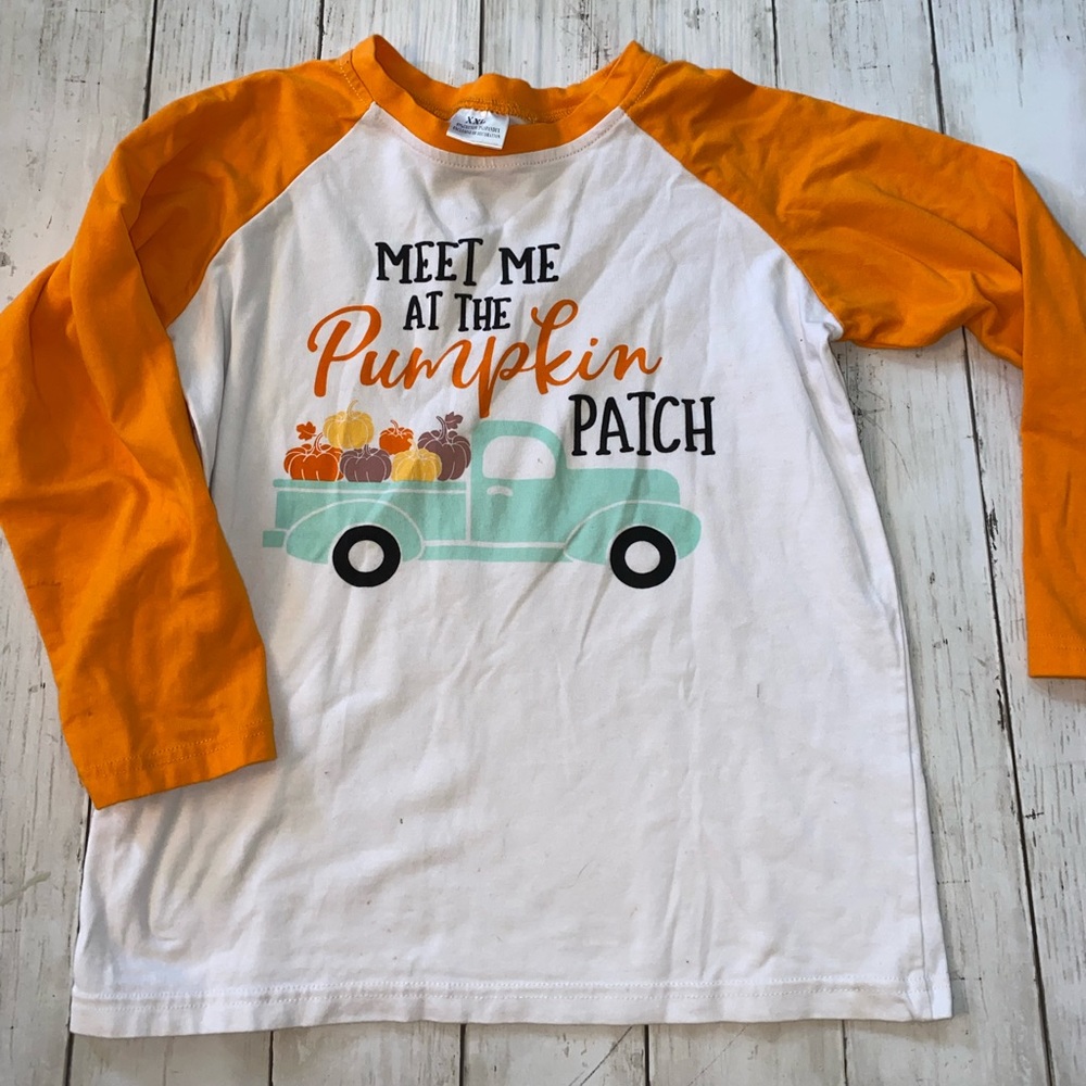 Boutique Meet me at the Pumpkin Patch Girls Boys Quarter Sleeve Shirt 8-9